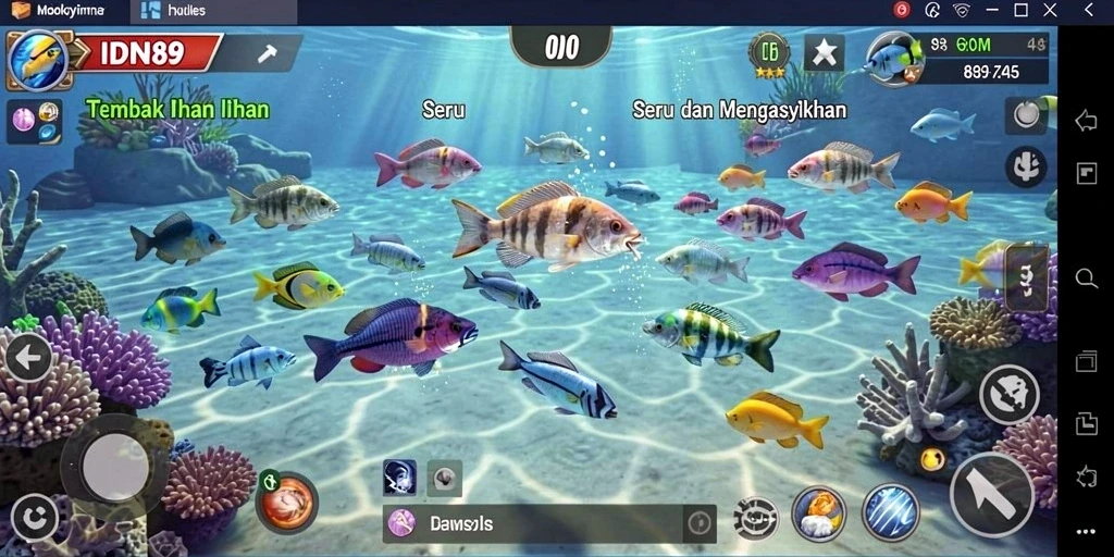 Tangkapan layar IDN89 menampilkan gameplay seru Tembak Ikan.