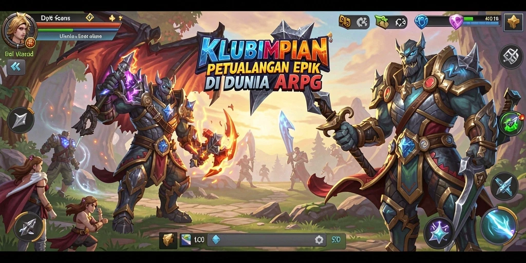 Tampilan gameplay KLUBIMPIAN yang menegangkan di dunia fantasi.