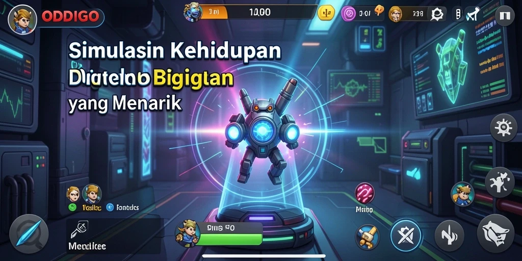 Screenshot ODDIGO menampilkan gameplay simulasi yang mengasyikkan.