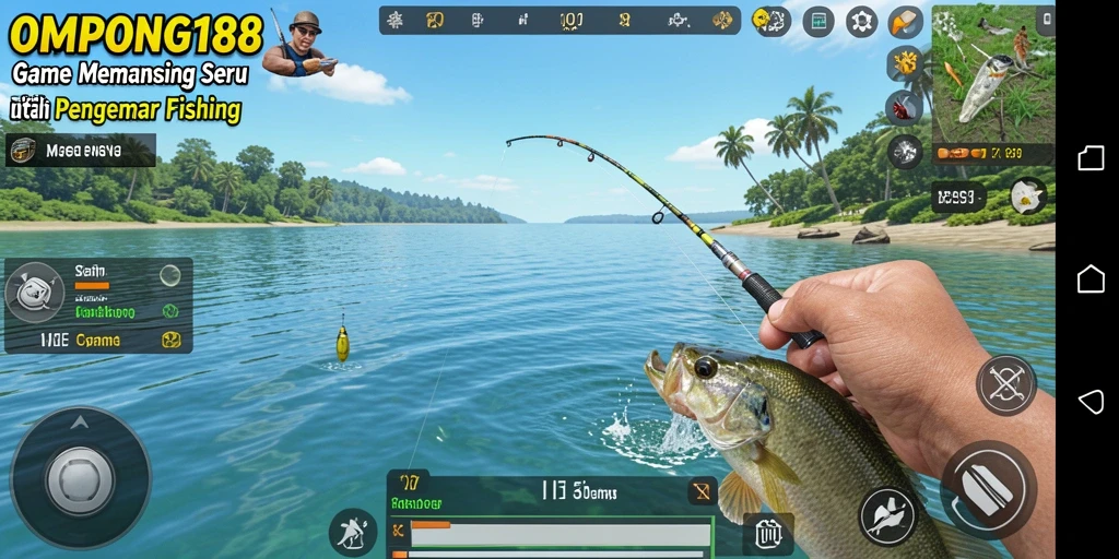Tampilan gameplay OMPONG188 yang mendebarkan saat memancing.