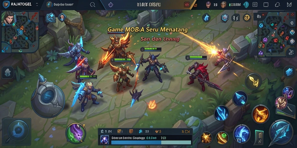 Tampilan menarik gameplay RAJATOGEL MOBA yang seru.