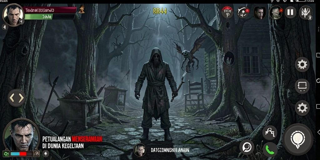 Tangkapan layar gameplay menakutkan dari RR44 dengan suasana mencekam.