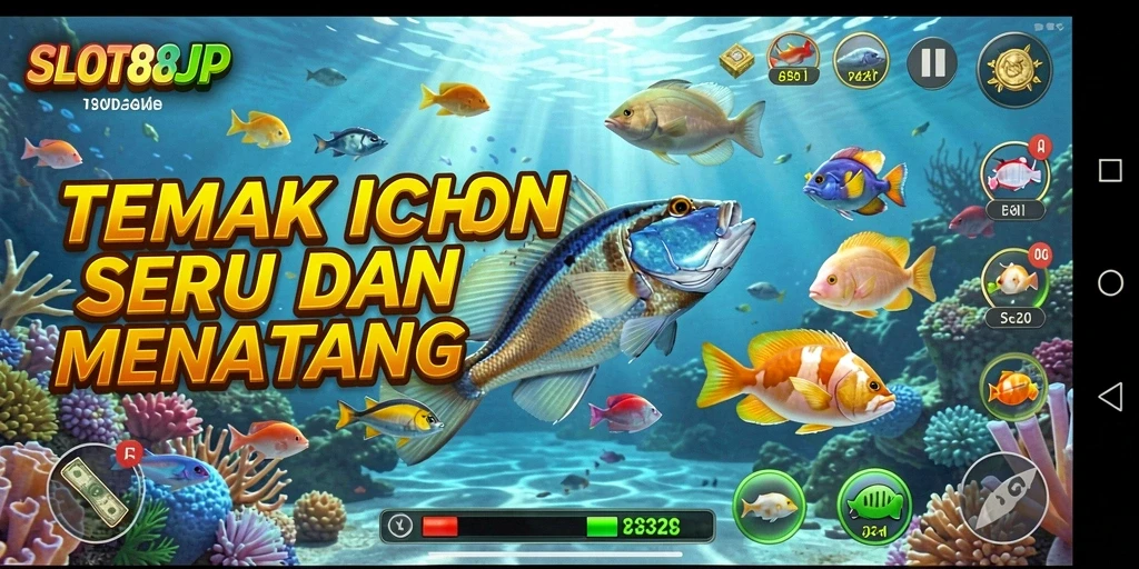 Screenshot utama SLOT88JP menampilkan gameplay Tembak Ikan yang seru dan mengasyikkan.