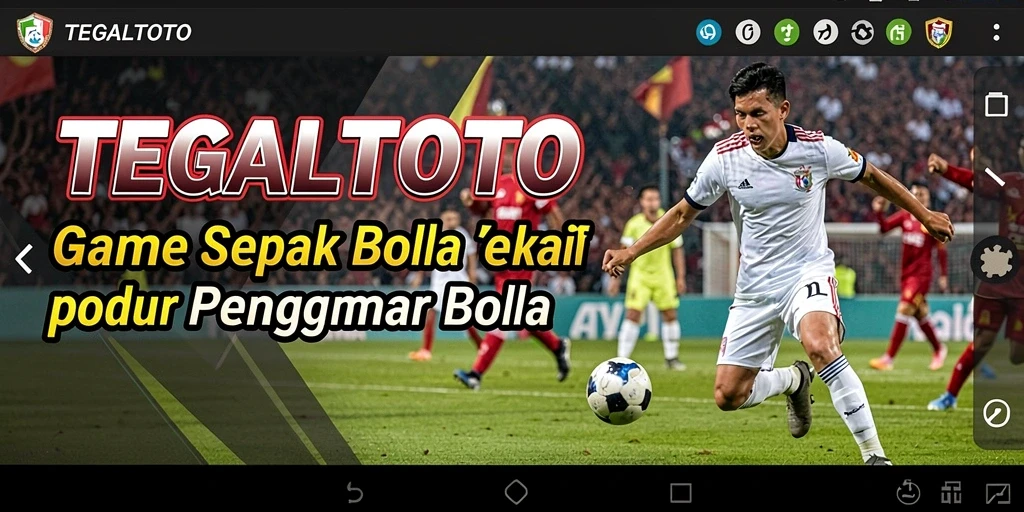 Screenshot utama TEGALTOTO menampilkan aksi intens dalam permainan sepak bola.